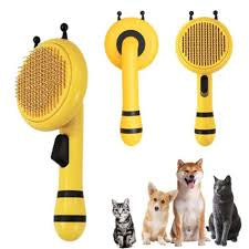 Pet Grooming Brush, Cute Bee Design And Soft Ergonomic Handle, Pet Comb For Cats & Dogs,pet Cleaning Slicker Brush Gently Removes Loose Undercoat